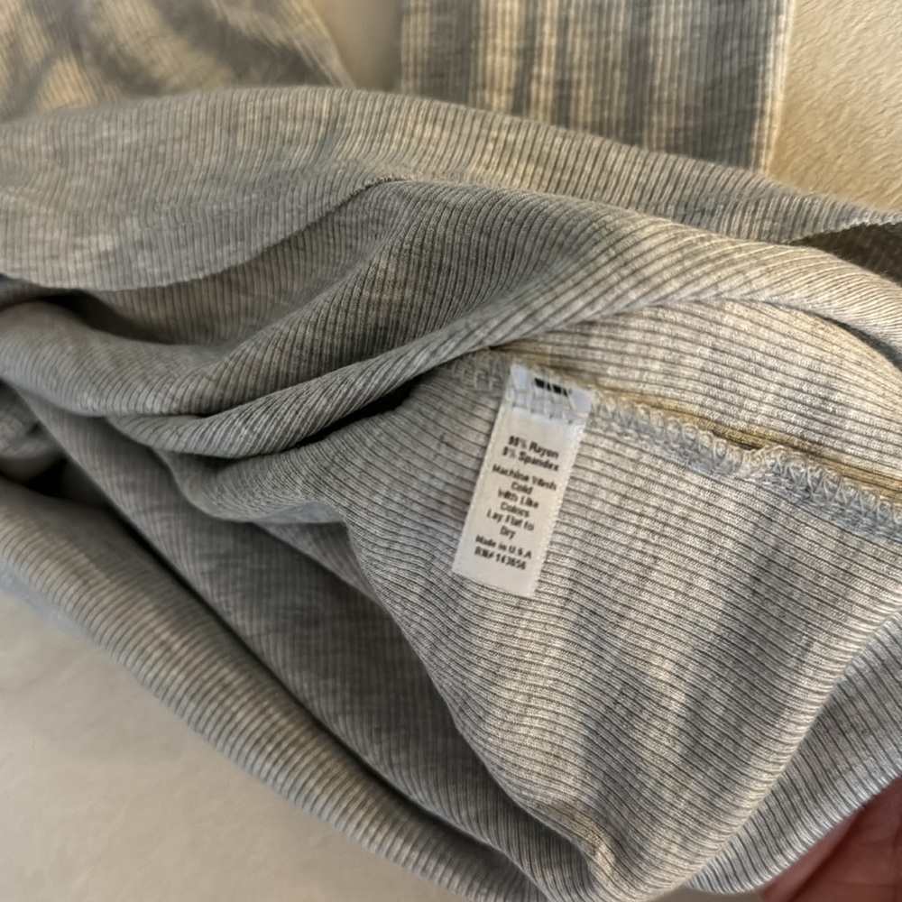 Joah Brown Henley Long Sleeve - Pearl Grey Rib - S/M - Picture 7 of 11